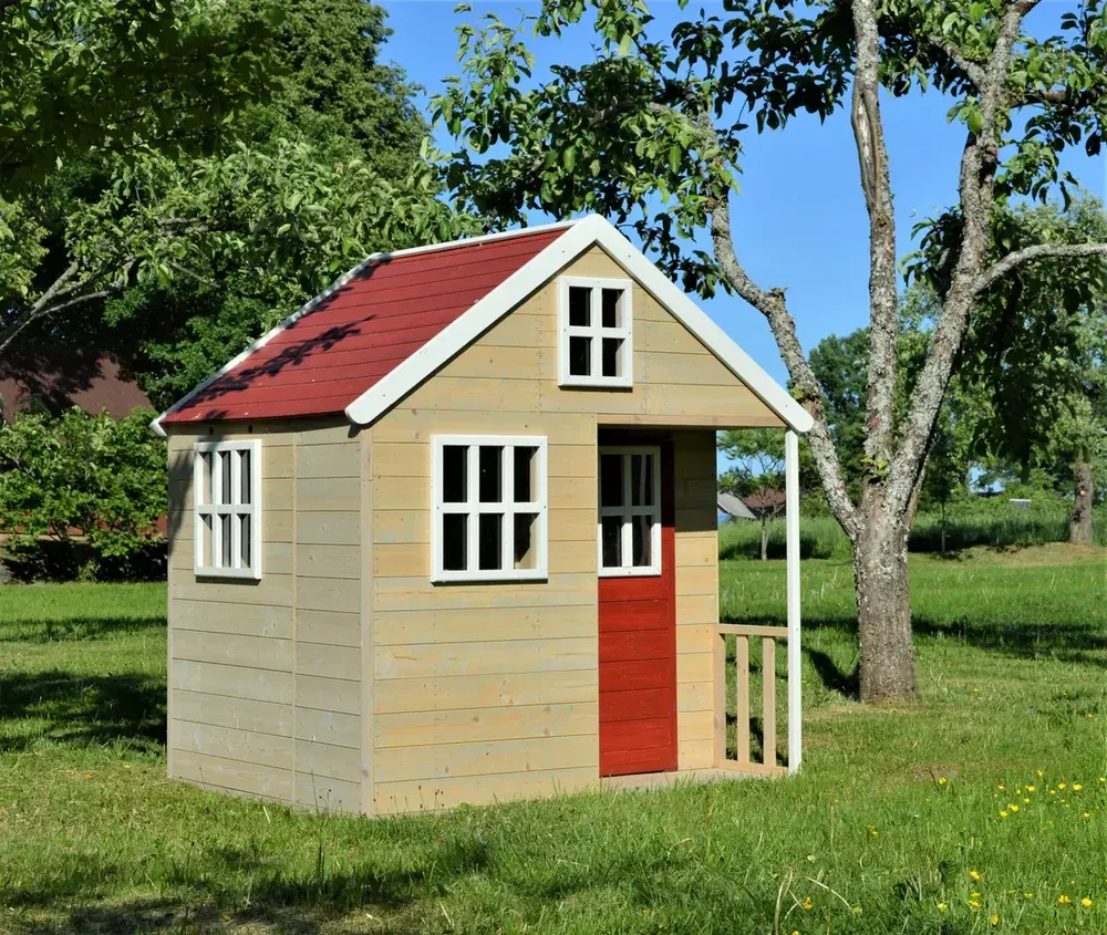 Детска къща за игра Nordic Villa - Червено, снимка 2