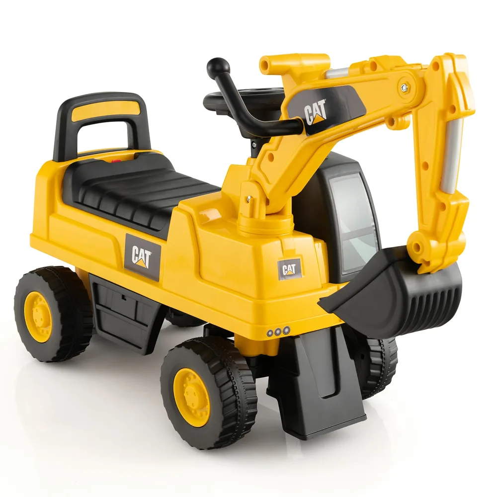 Детски багер за каране Caterpillar, лицензиран, жълт