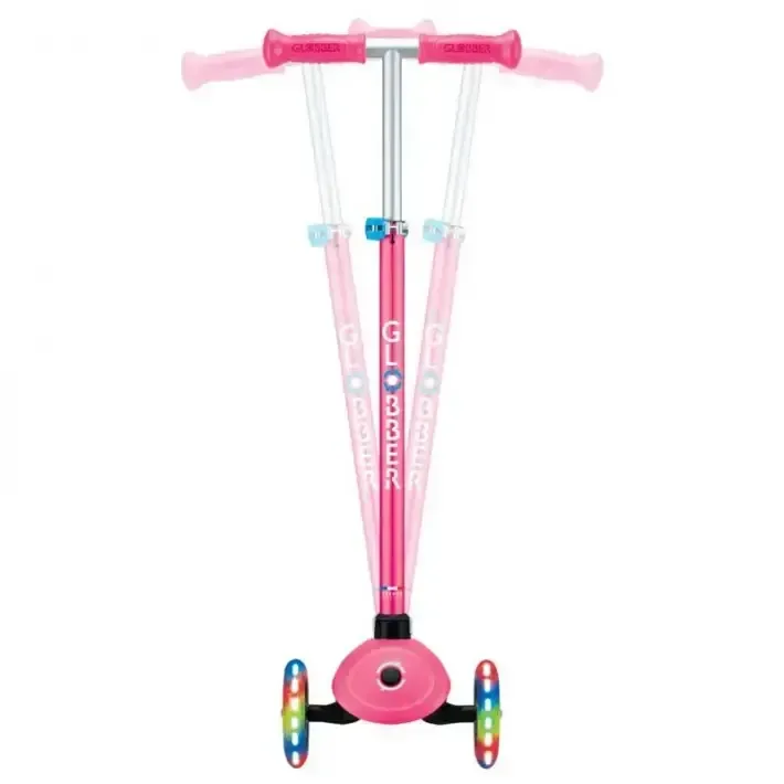 Детска тротинетка с 3 светещи колела GLOBBER PRIMO PLUS LIGHTS, розова, снимка 4