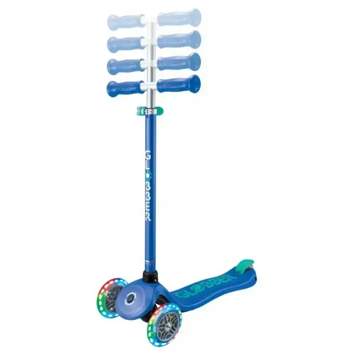 Детска тротинетка с 3 светещи колела GLOBBER PRIMO PLUS LIGHTS, синьо - зелена, снимка 3