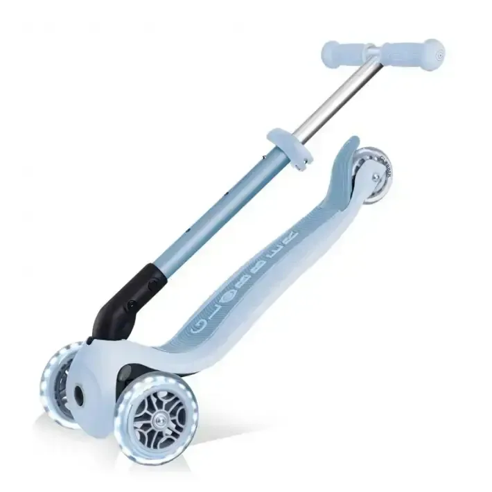 Сгъваема еко тротинетка с 3 колела GLOBBER JUNIOR FOLDABLE LIGHTS ECOLOGIC – цвят боровинка, снимка 7