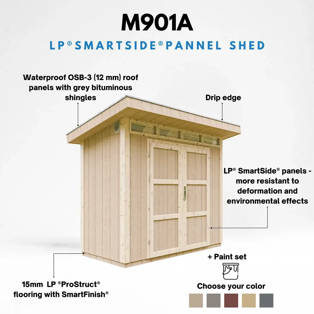 LP® SmartSide® панелен навес с под – 118 × 250 см – 3 м² – Redwood Red, снимка 6