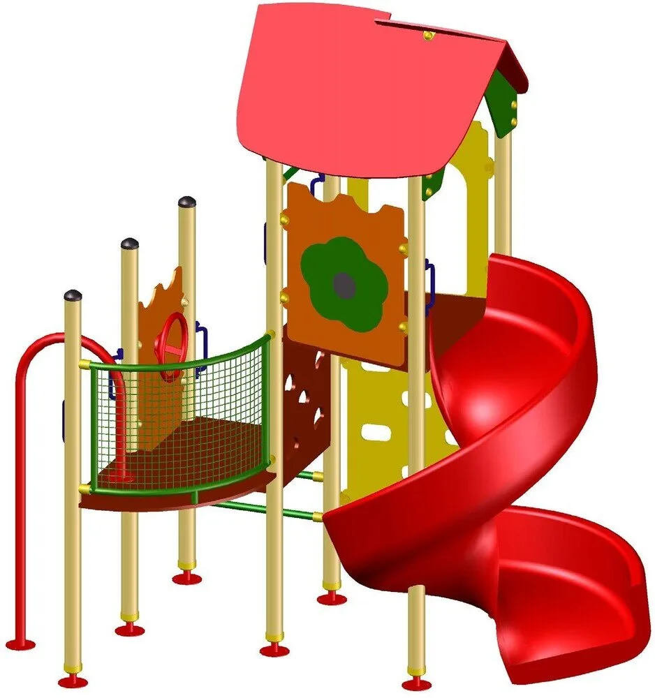 Комбинирано детско съоръжение PS0012 – 2,77 × 1,83 × 3,09 м