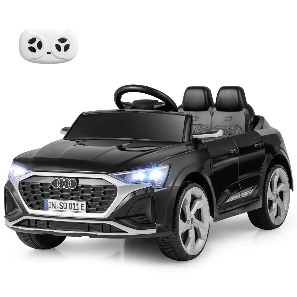 Детска електрическа кола Audi SQ8 12V с дистанционно, LED светлини и музика, черна
