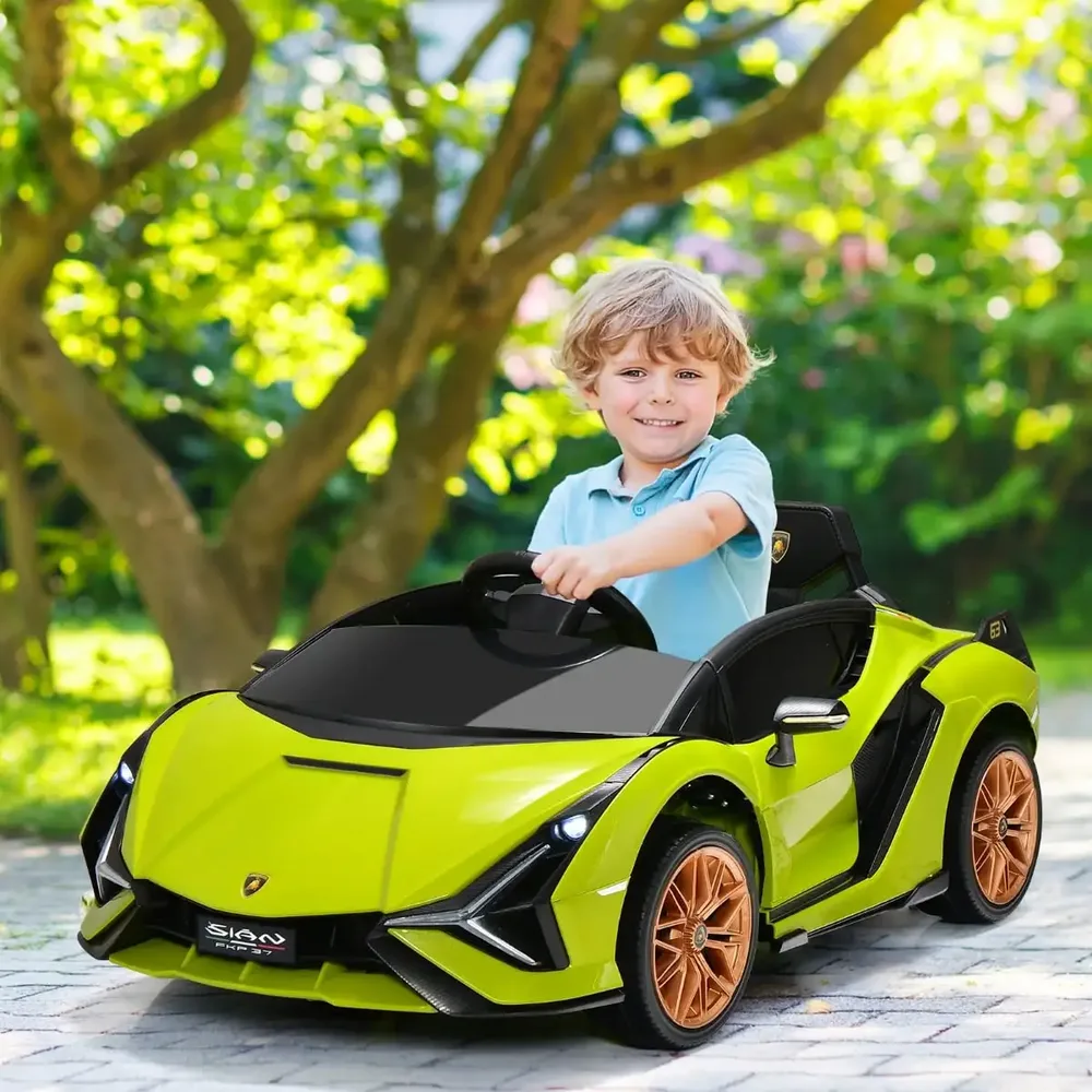 Детска електрическа кола Lamborghini 12V с дистанционно 2.4G и MP3, зелена, снимка 8