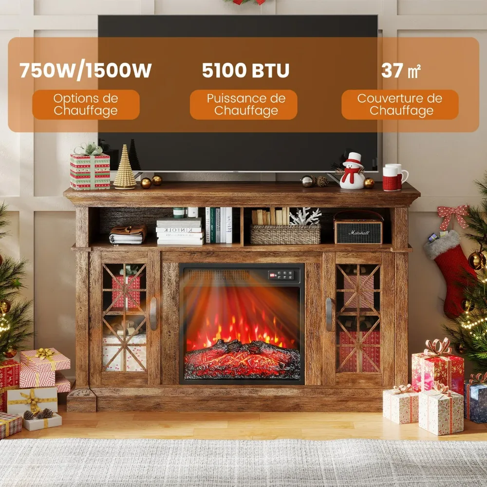 Електрическа камина-нагревател 750/1500 W с дистанционно и 7 цвята на пламъка, снимка 8