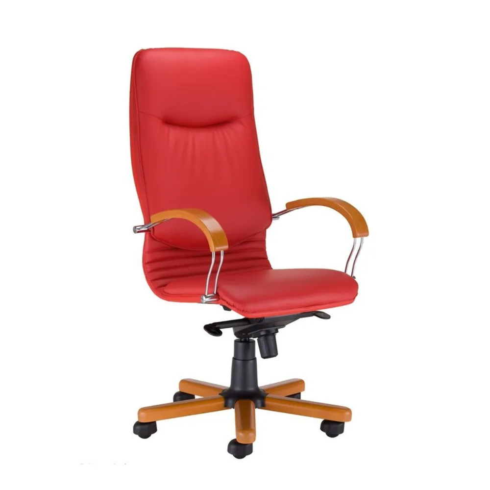Мениджърски стол Nova Wood Leather, снимка 2