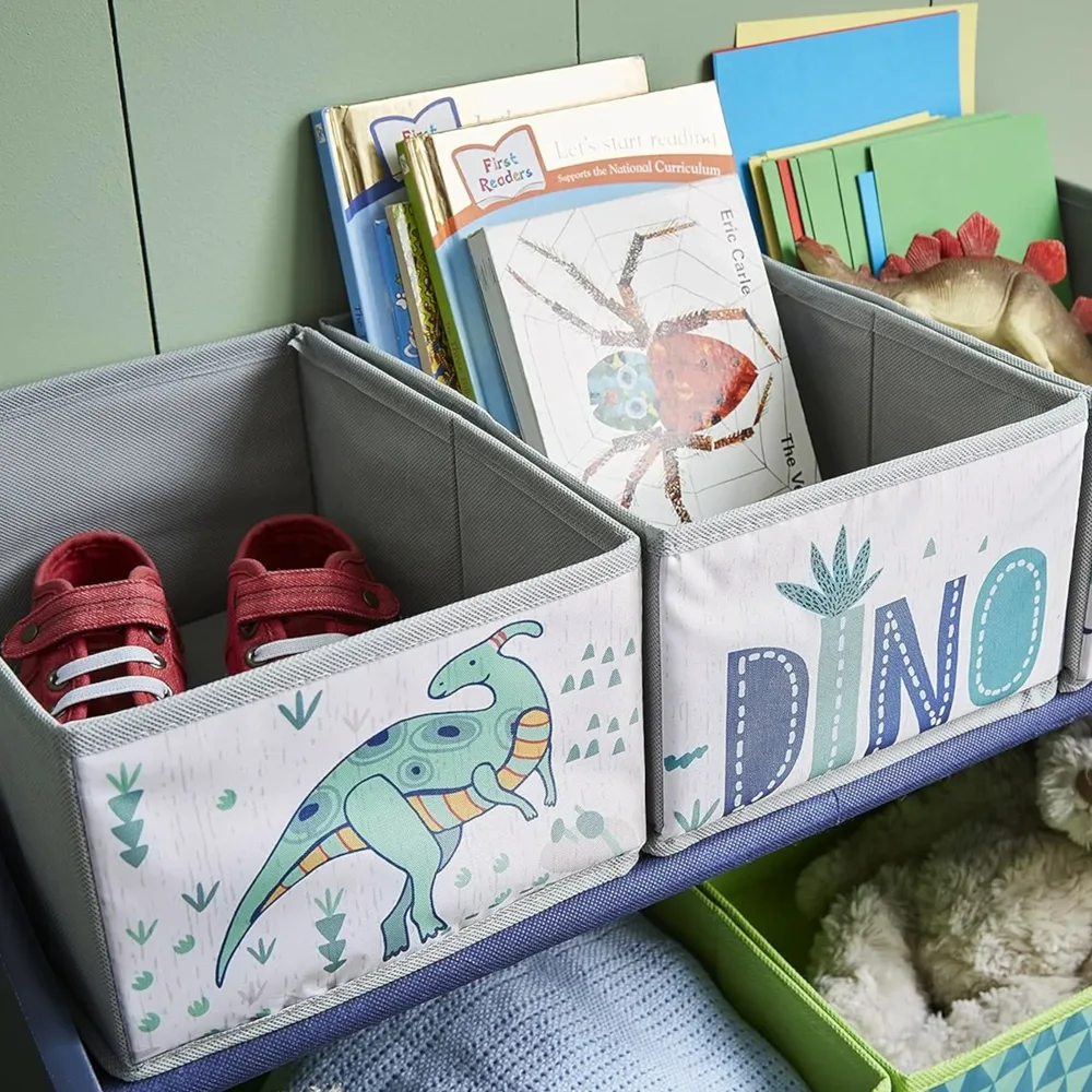 Детска етажерка, органайзер за играчки с кутии за съхранение DINOSAUR, снимка 4