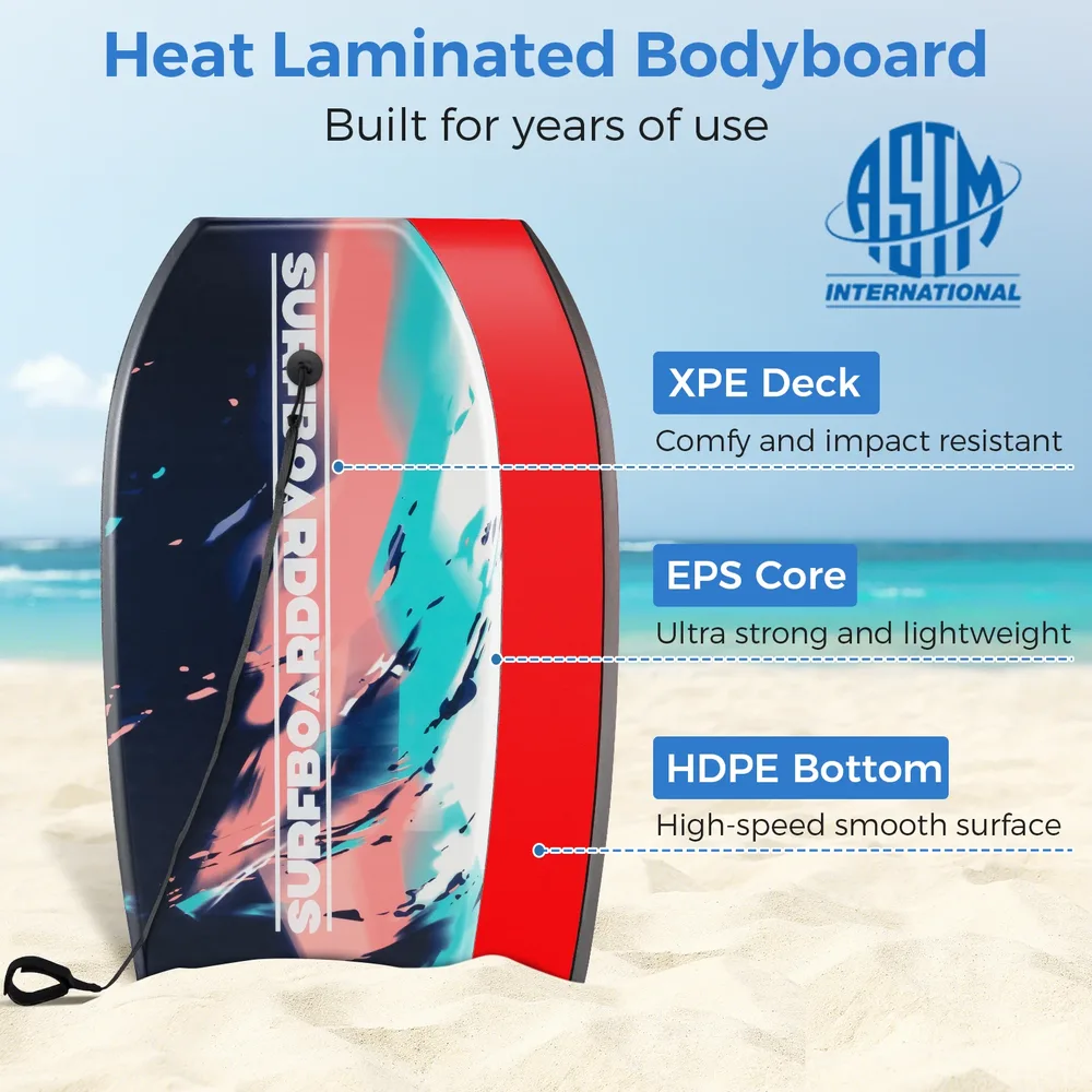 Лек бодиборд с EPS ядро, XPE повърхност и HDPE дъно, многоцветен 2, 104 см, снимка 7