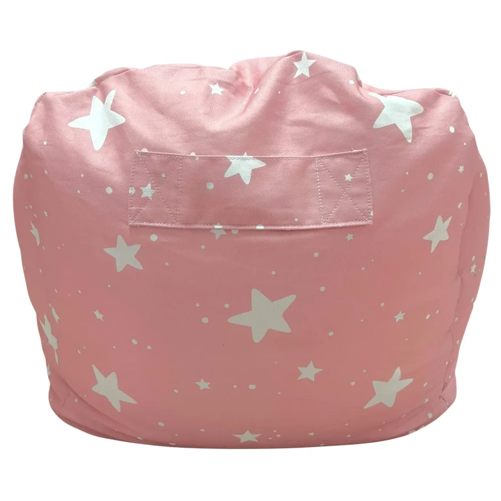 Детски пуф кресло Little Stars, 100% памук, розов барбарон със звезди, 55x44x55 см, снимка 4