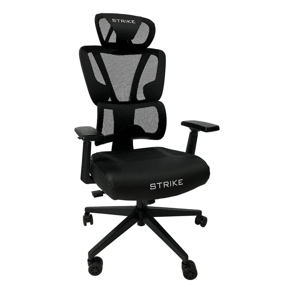 Геймърски стол Strike, черен, снимка 2