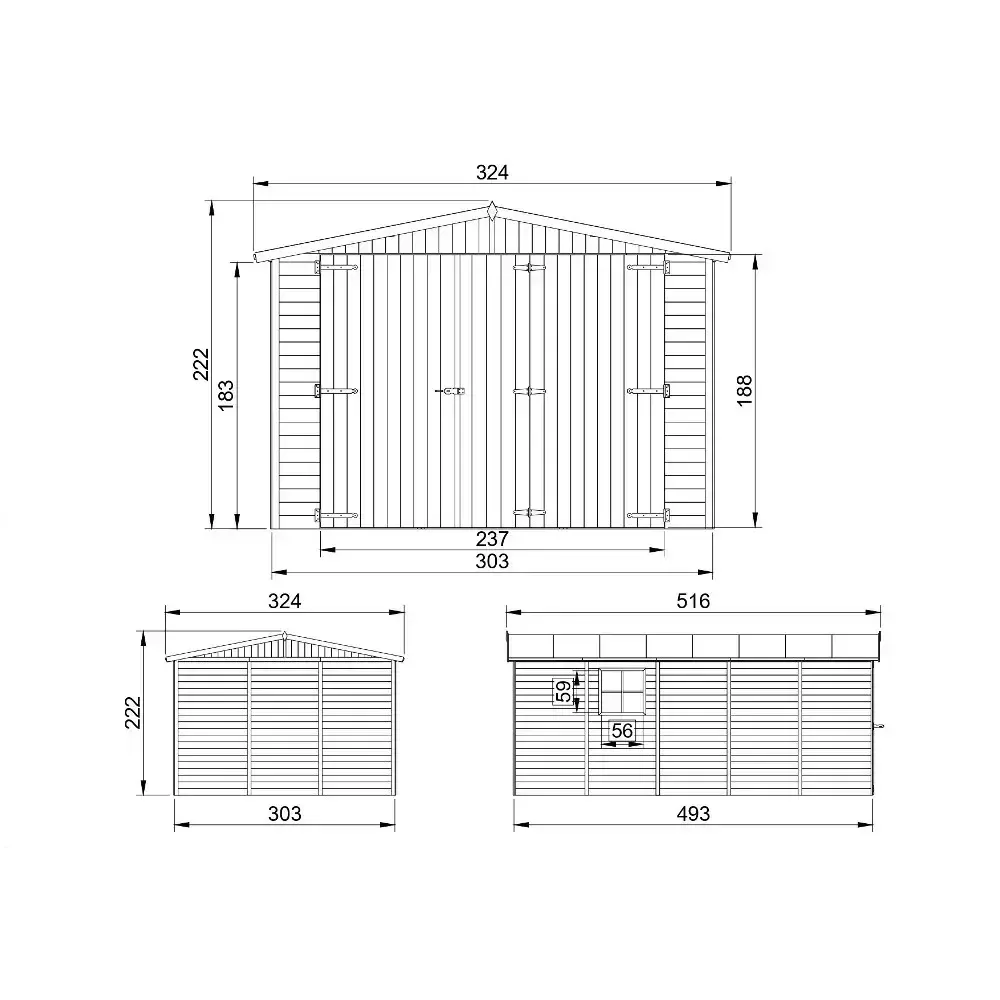 Дървен гараж – 493 × 303 см – 15 м², снимка 5