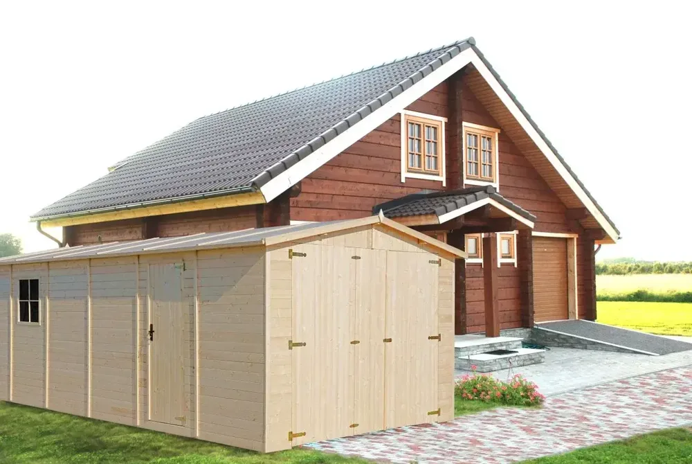 Дървен гараж – 591 × 303 см – 18 м², снимка 5