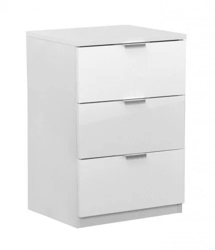 Нощно шкафче ELEGANCE 3F – бял гланц