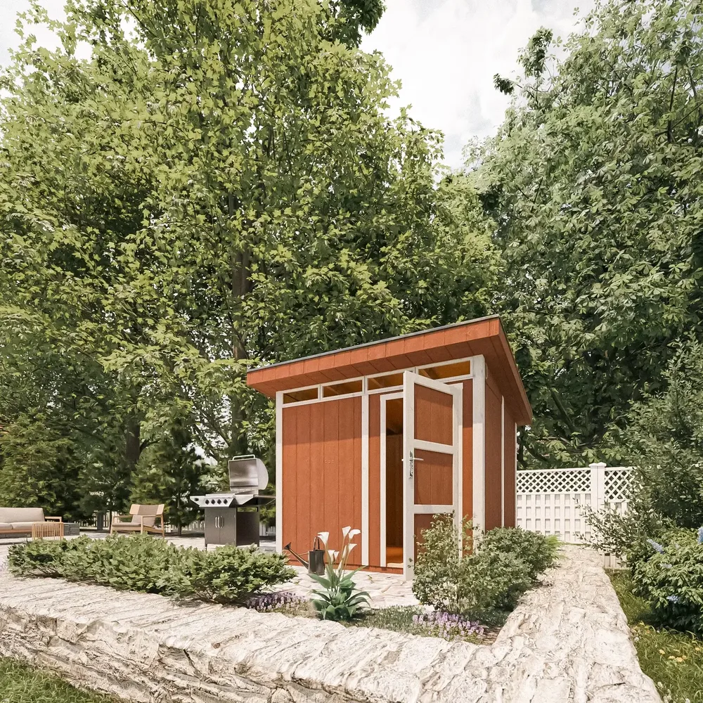 LP® SmartSide® панелен навес – 236 × 250 см – 6 м² – Redwood Red, снимка 5