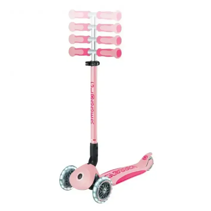 Детска сгъваема тротинетка с родителски контрол Globber Go Up Deluxe Flash Lights, розова, снимка 4