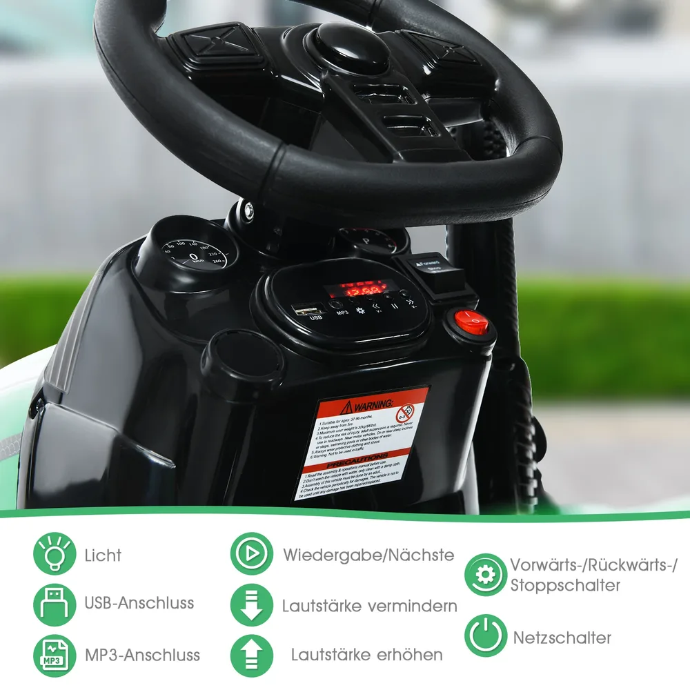 Детски електрически трактор 12V с ремарке и дистанционно 2.4G, зелен, снимка 4