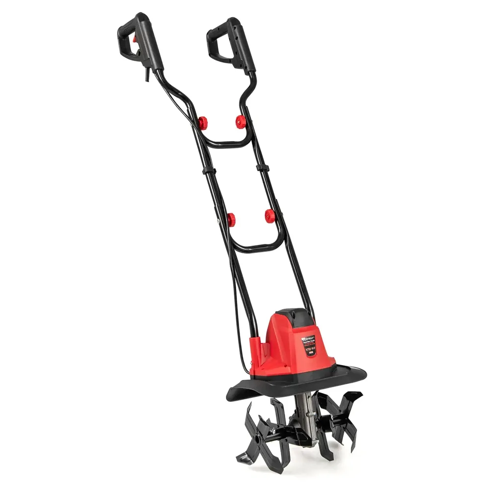 Електрическа мотофреза 750 W с работна ширина 32 см и дълбочина 22 см, червена, снимка 2