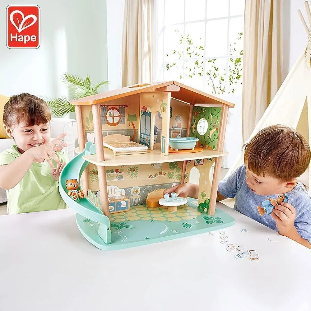 Дървен комплект, Hape, Къща на тигри в джунглата, 34 части, снимка 2