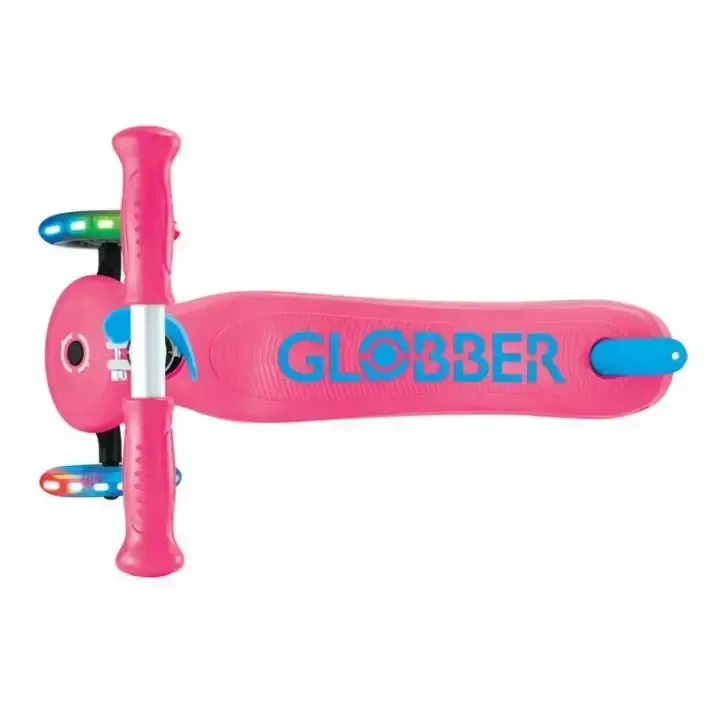 Детска тротинетка с 3 светещи колела GLOBBER PRIMO PLUS LIGHTS, розова, снимка 5