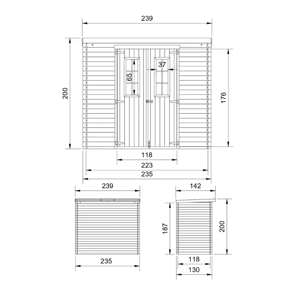 Дървена барака с под – 235 × 130 см – 3 м², снимка 5