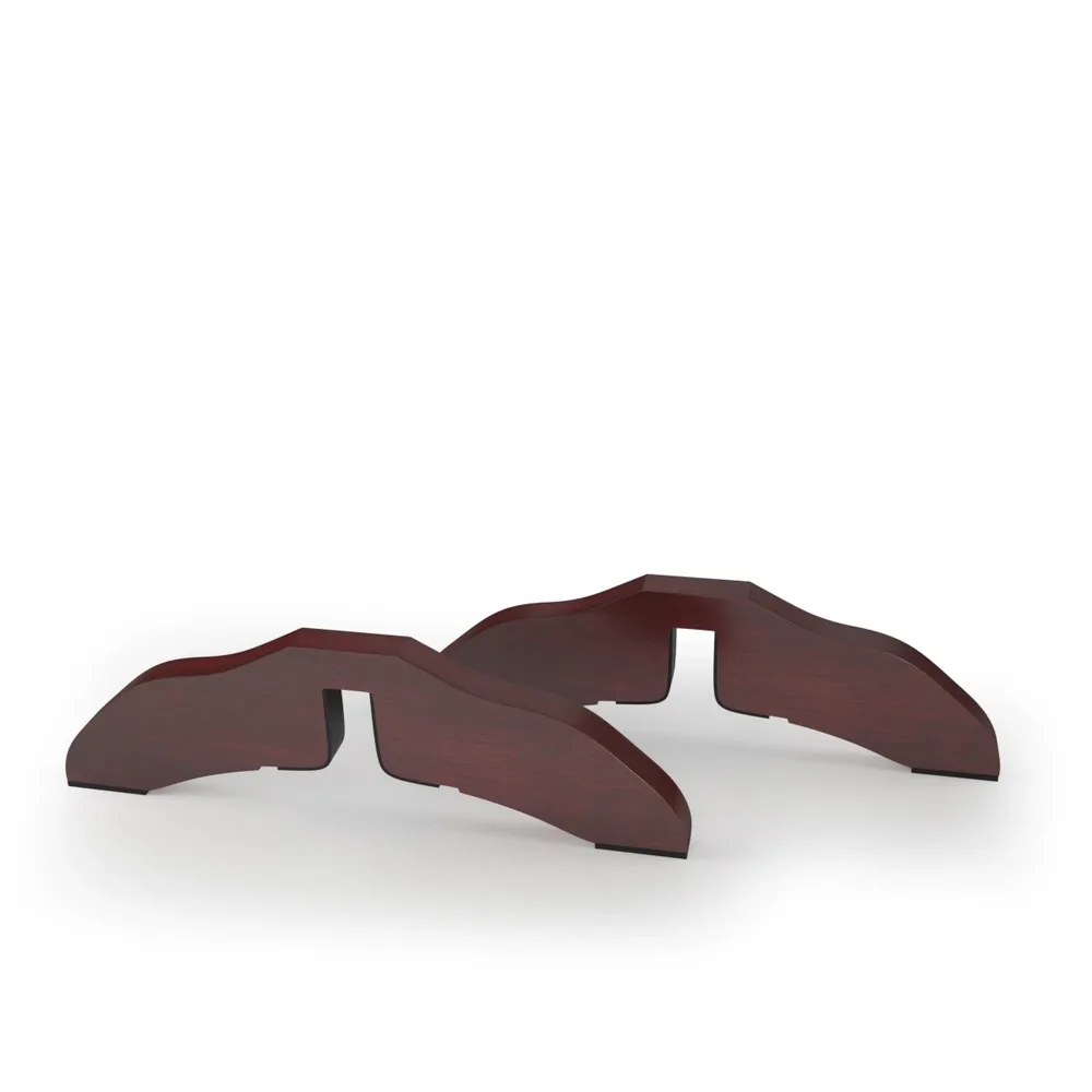 Комплект от 2 опорни крачета от борово дърво за дървена преграда за любимци, кафяви